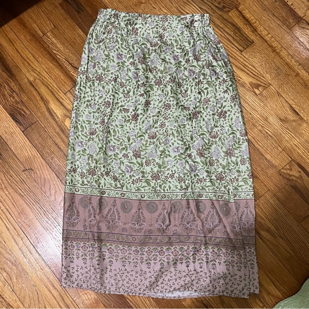 Vintage Sag Harbor floral paisley skirt